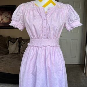 J Crew pink/lavender eyelet dress